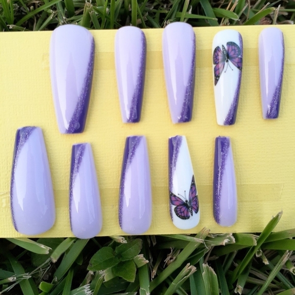 Purple Lupus Inspired Press in Nails - Picture 3 of 5